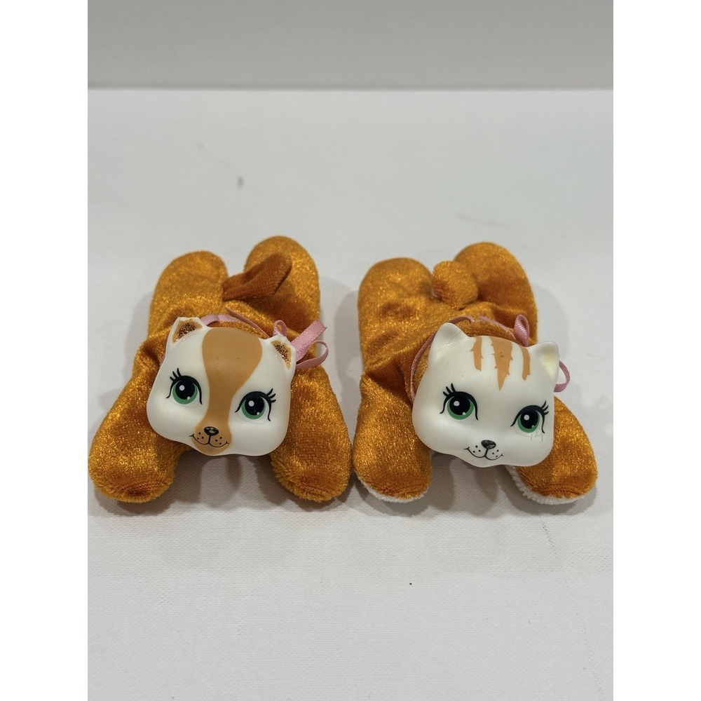 Kitty Surprise Baby Kittens LOT of 2 Stuffed Animal Plush Brown And White Cats